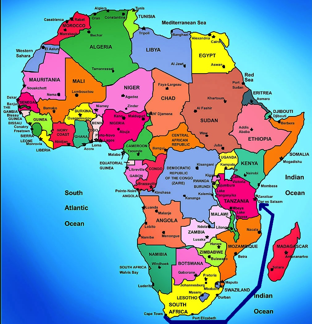 Colorful Physical Map Of Africa 74
