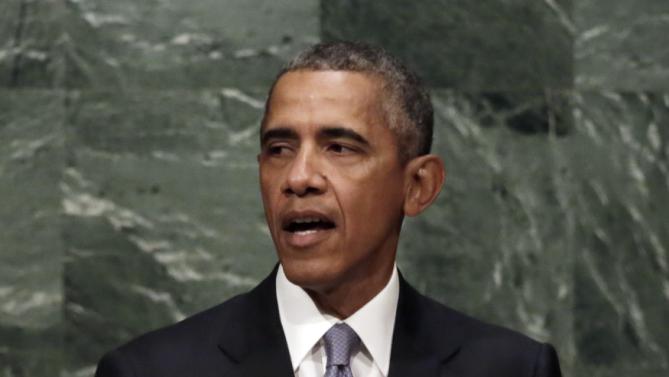 United States President Barack Obama addresses the 70th session of the United Nations General Assembly, Monday, Sept. 28, 2015. (AP Photo/Richard Drew)