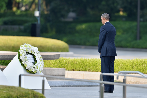 <> on May 27, 2016 in Hiroshima, Japan. It is the first time U.S. President makes an official visit to Hiroshima, historic site where the atomic bomb was dropped in the end of World War II in 1945.