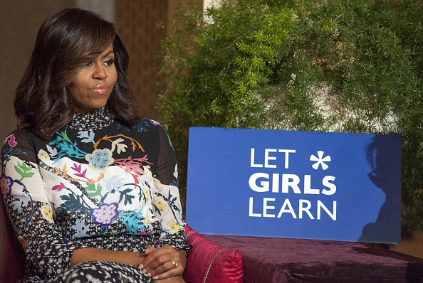 MARRAKECH, MOROCCO - JUNE 28: The US President Barrack Obama' s wife Michelle Obama attends a program held for girls whose education is interrupted in Marrakech, Morocco on June 28, 2016. (Photo by Jalal Morchidi/Anadolu Agency/Getty Images)